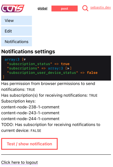 Here you can see that the user has three subscriptions.